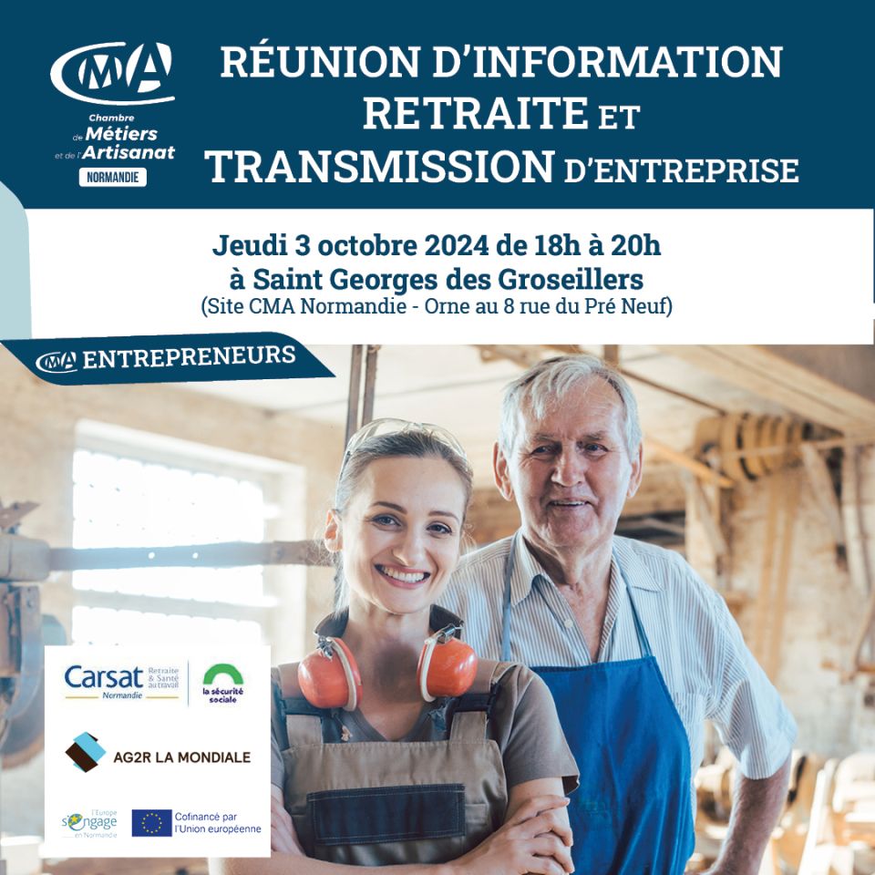 Réunion d’informations autour de la retraite et de la transmission d’entreprise