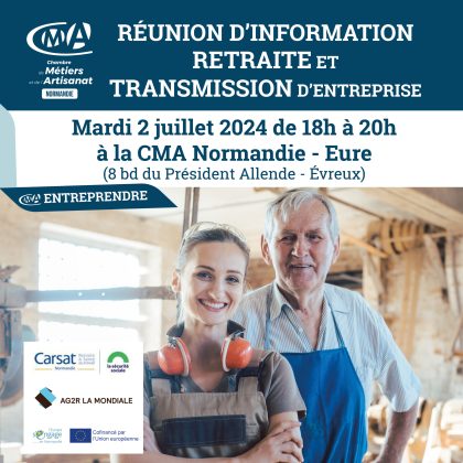 réunion d'information retraite et transmission d'entreprise